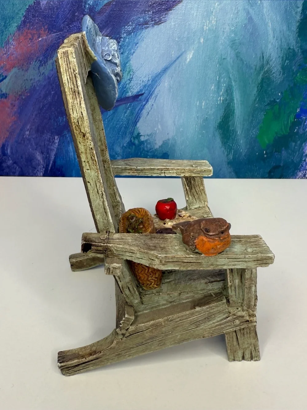 Gardening Chair Picture Frame Adirondack Beach Backyard Mini 2x2 Photo Vintage